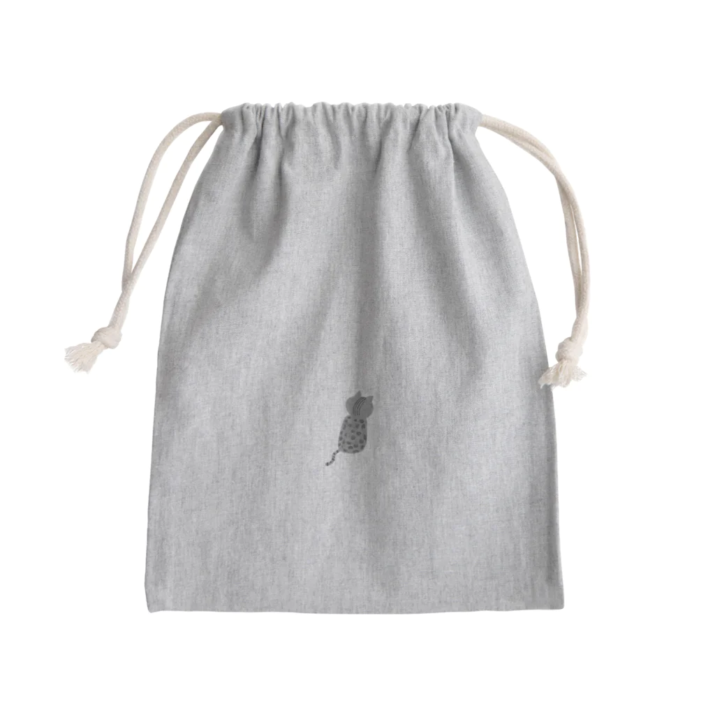 backの後ろ猫(ベンガルっぽく) Mini Drawstring Bag
