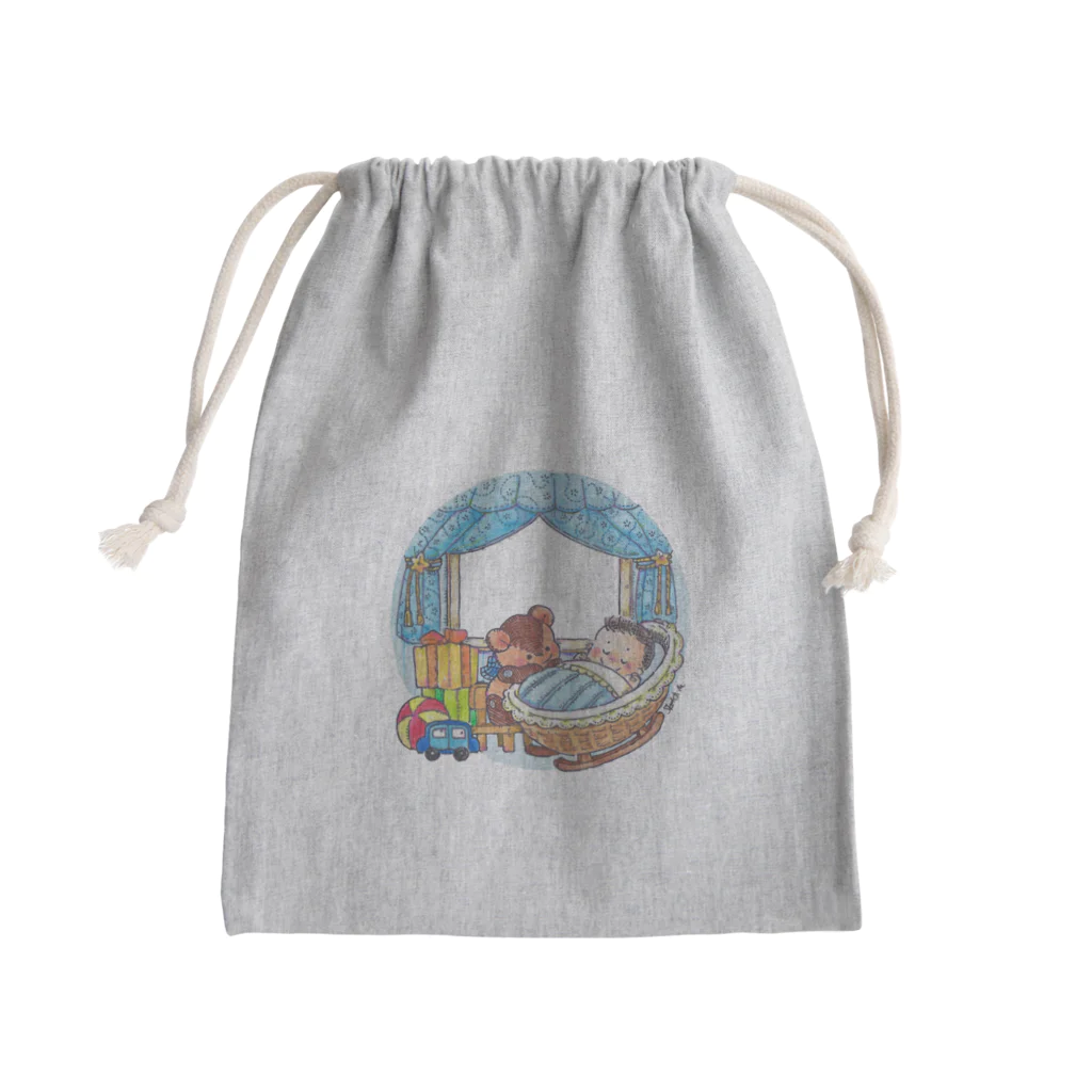 ムメモ／ムロヤママミのゆりかご-ブルー- Mini Drawstring Bag