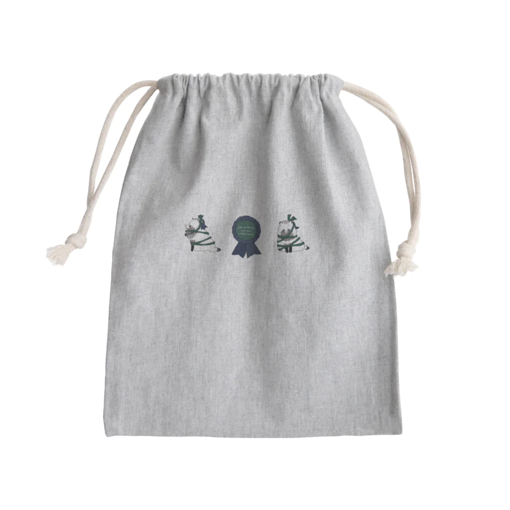 笑っているからだ👟の自らがぷれぜんとたぬきさん Mini Drawstring Bag