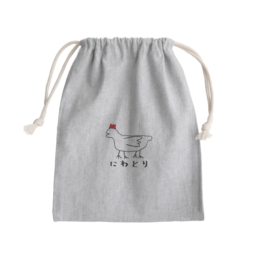 momomomotamaのにわとりさん Mini Drawstring Bag