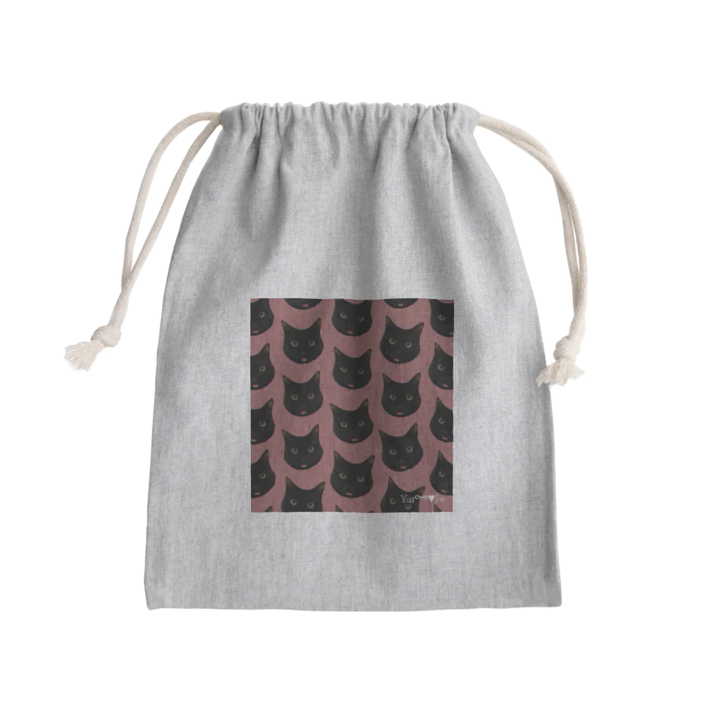 Hakubeiのシッポの🐱ゆいちゃんぺ(ドット柄ピンク) Mini Drawstring Bag