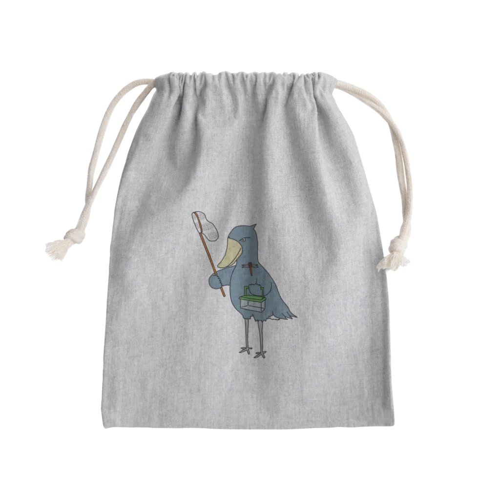 ネコモトタロウショップのハシビロコウ Mini Drawstring Bag