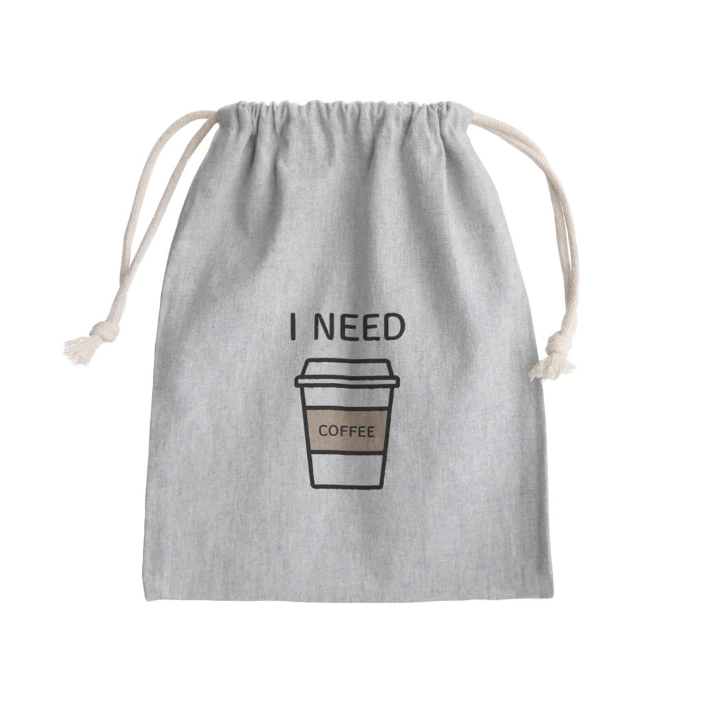 THIS IS NOT DESIGNのI NEED COFFEE Mini Drawstring Bag