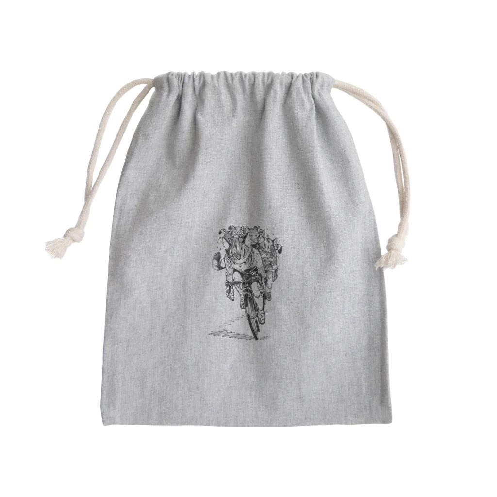 空想画学販売所の猫の自転車レース Mini Drawstring Bag