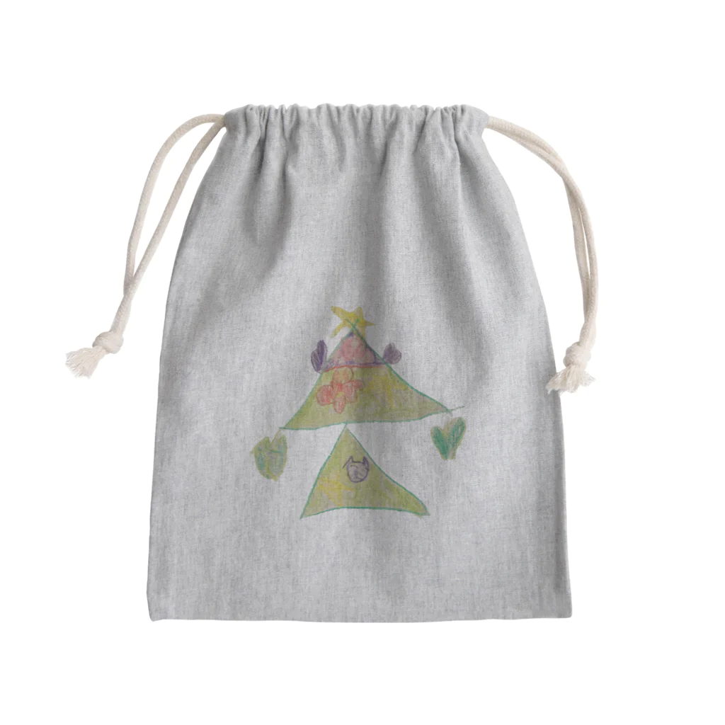 KidsArtの【子どもの絵】クリスマスツリー Mini Drawstring Bag