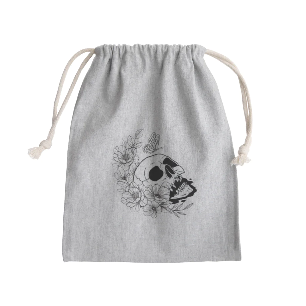 キッチンファラオのドクロフラワー Mini Drawstring Bag