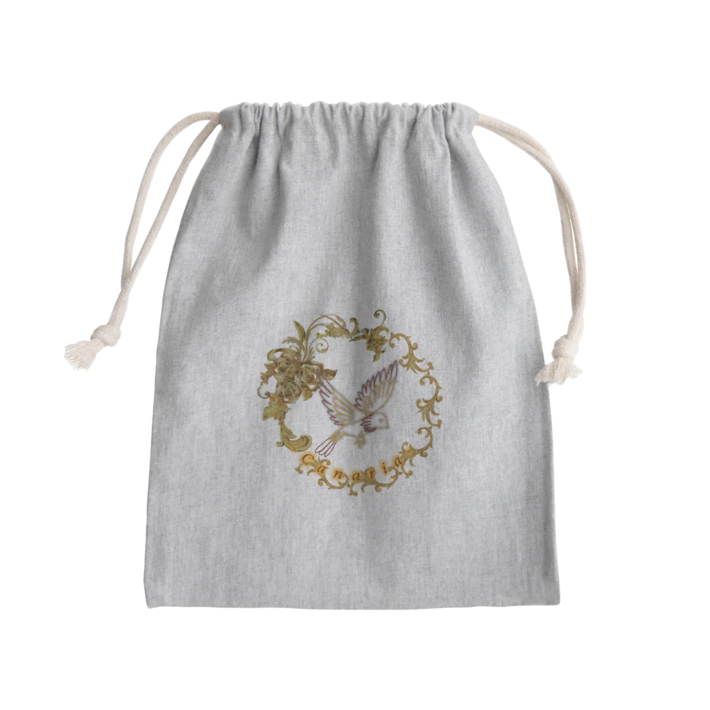 かなりあ@Vsinger🕊‎デジゴースト👻🐤の紅金糸雀ロゴ入りきんちゃく Mini Drawstring Bag