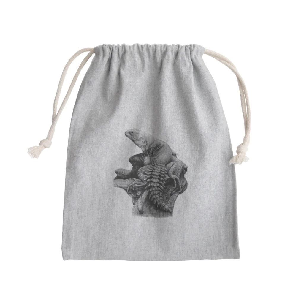 Pencil reptiles | 鉛筆の爬虫類達のユカタントゲオイグアナ | Ctenosaura defensor Mini Drawstring Bag