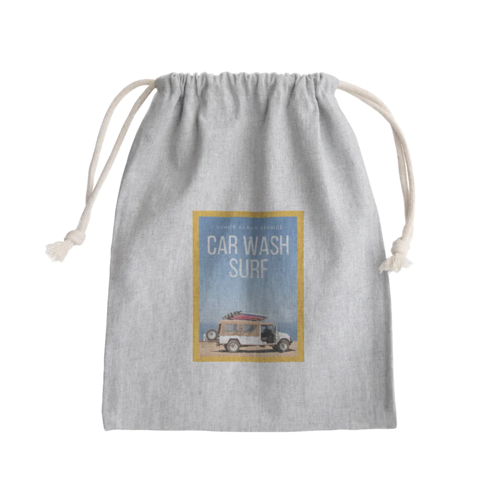 honeycombのサーフボードと車 Mini Drawstring Bag