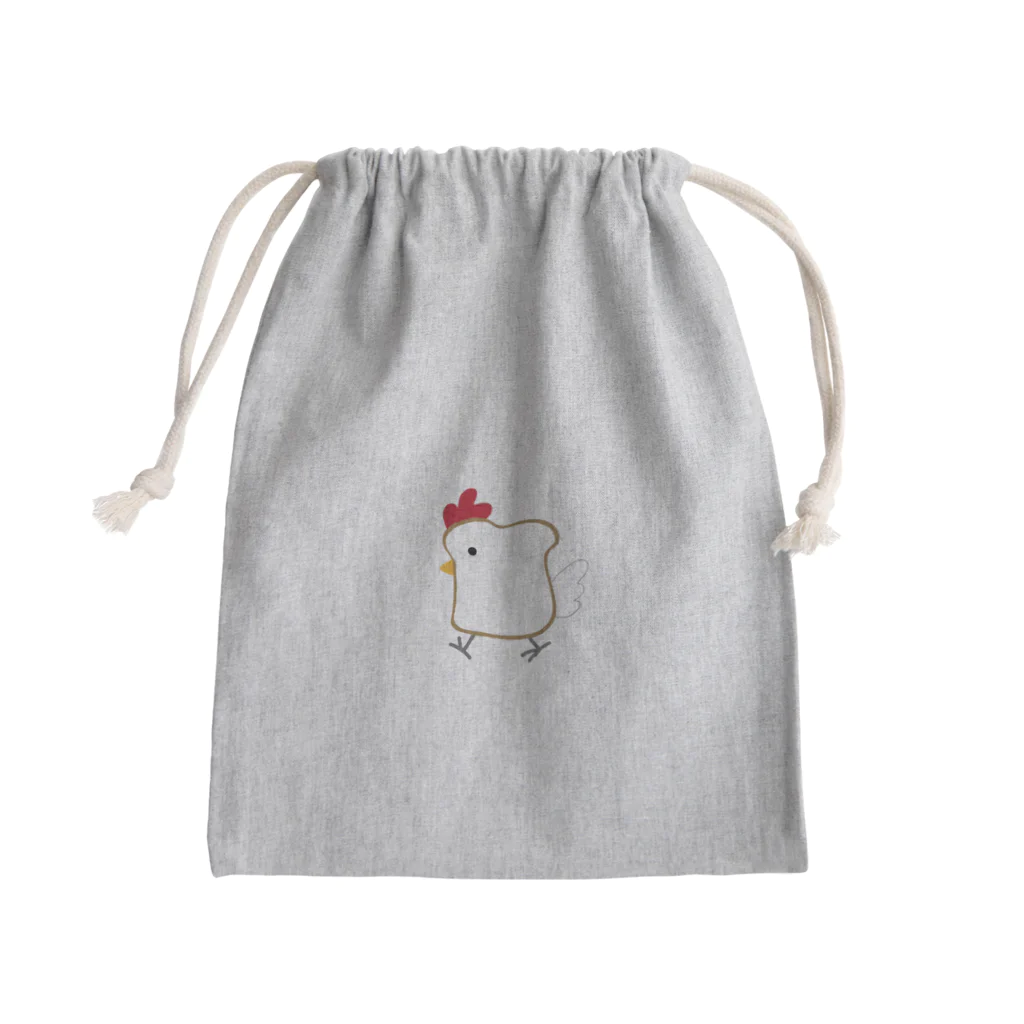 ねこやにわとりやの食パンにわとり Mini Drawstring Bag