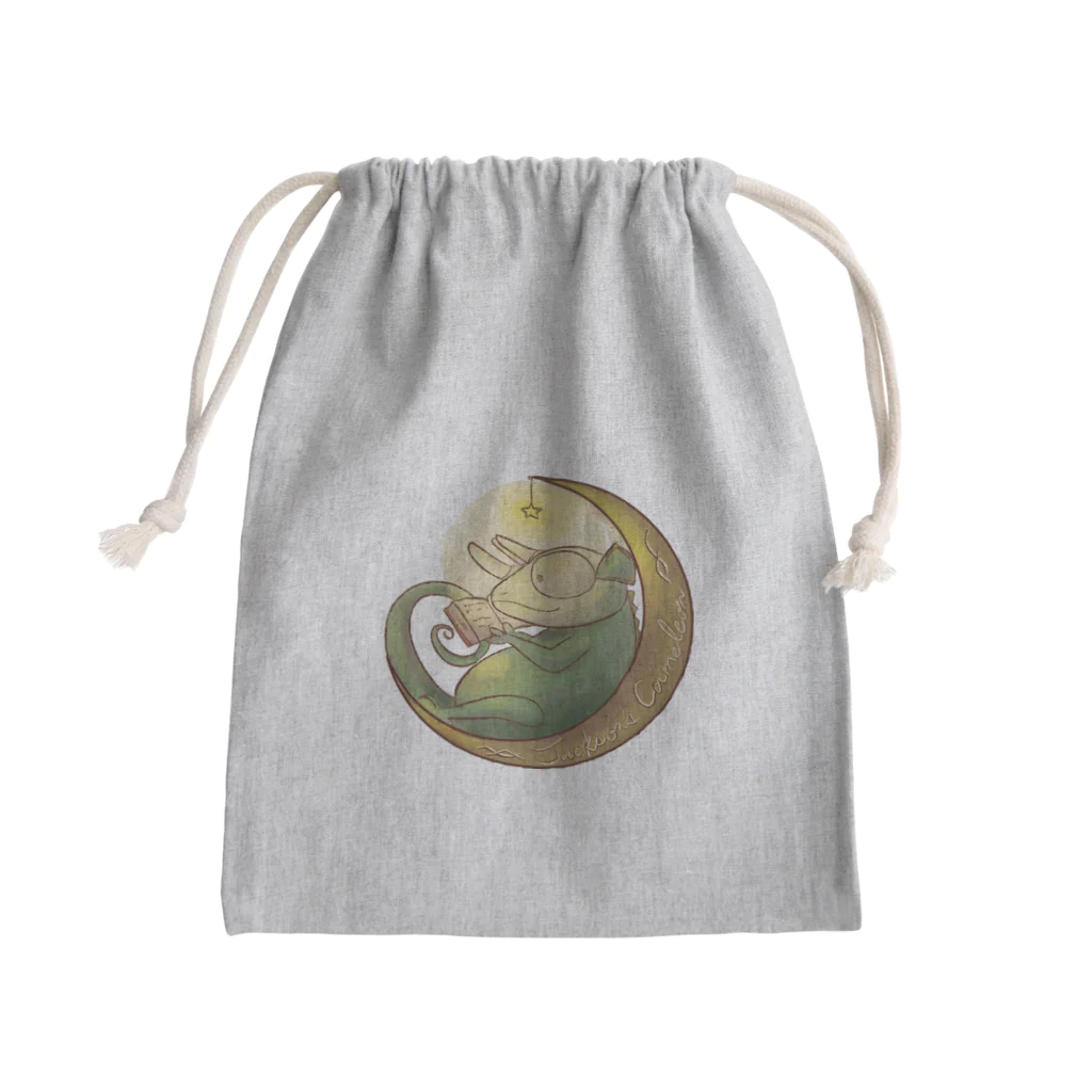 LusterAの月とジャクソンカメレオン Mini Drawstring Bag