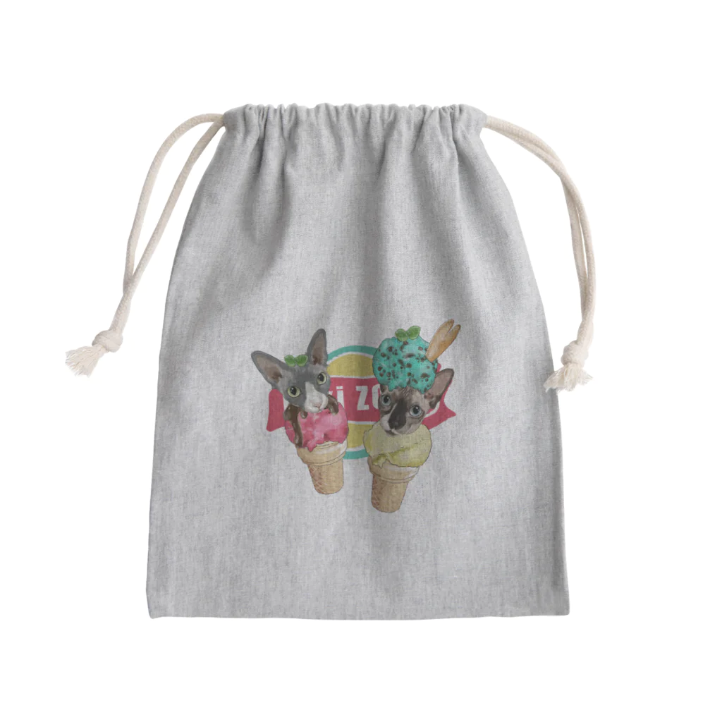 みきぞーん｜保護猫 ミッキー画伯と肉球とおともだちのsophia ohana Mini Drawstring Bag