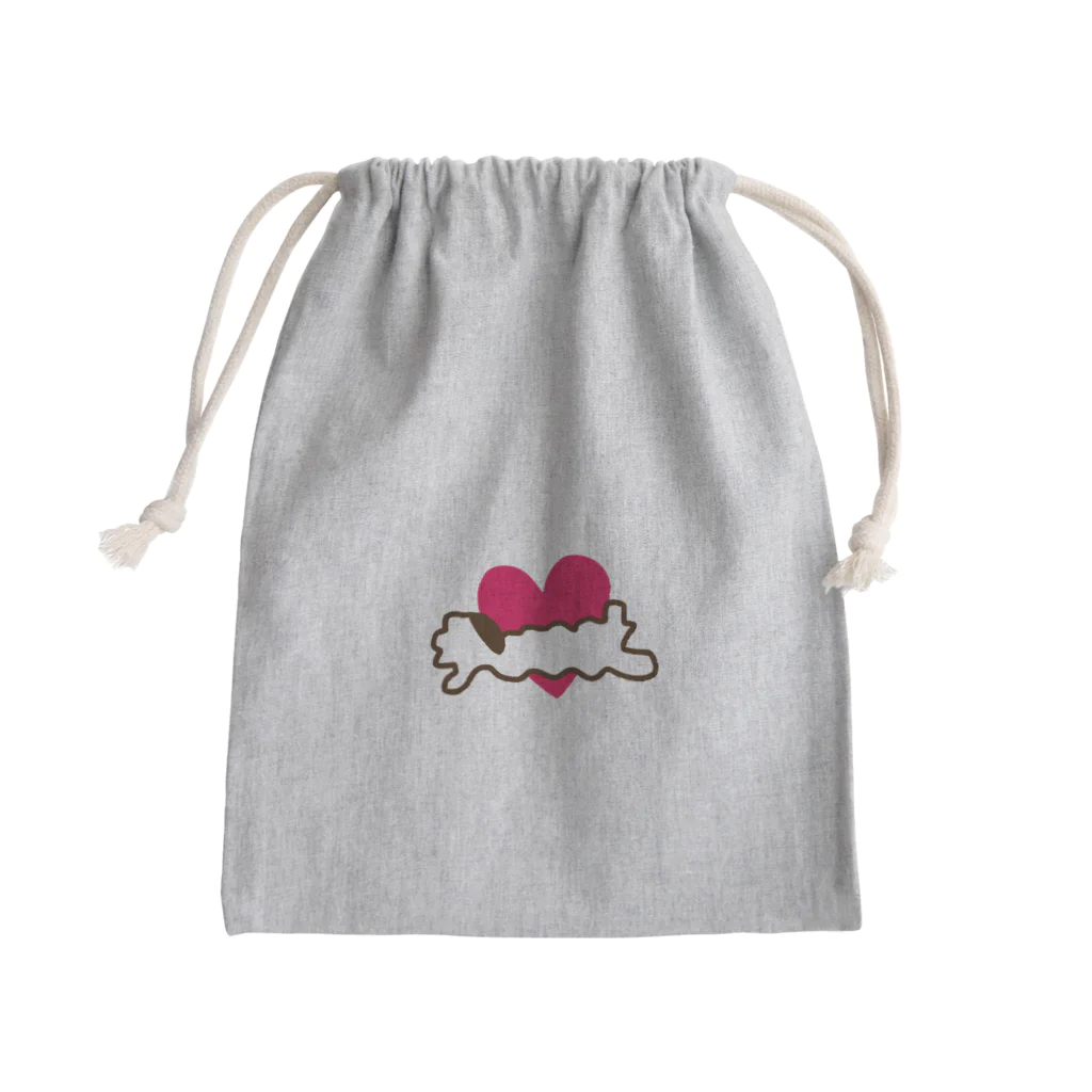 akipandashop◟꒰◍ ´꒳` ◍꒱◞のとろけふぃぐ一筆書きwithハート Mini Drawstring Bag