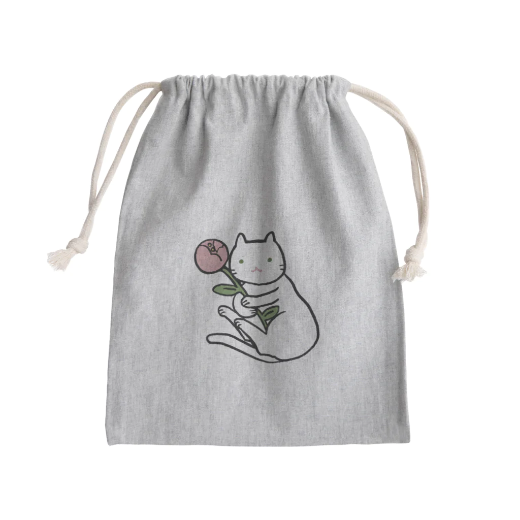 okome-komeのお花とゆきの Mini Drawstring Bag