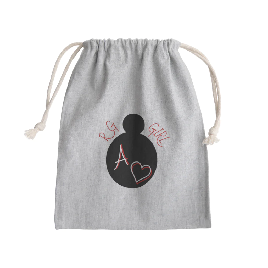 ハンドメイド髪飾り専門店・ふうりんroomのお団子ヘア　イニシャルA Mini Drawstring Bag