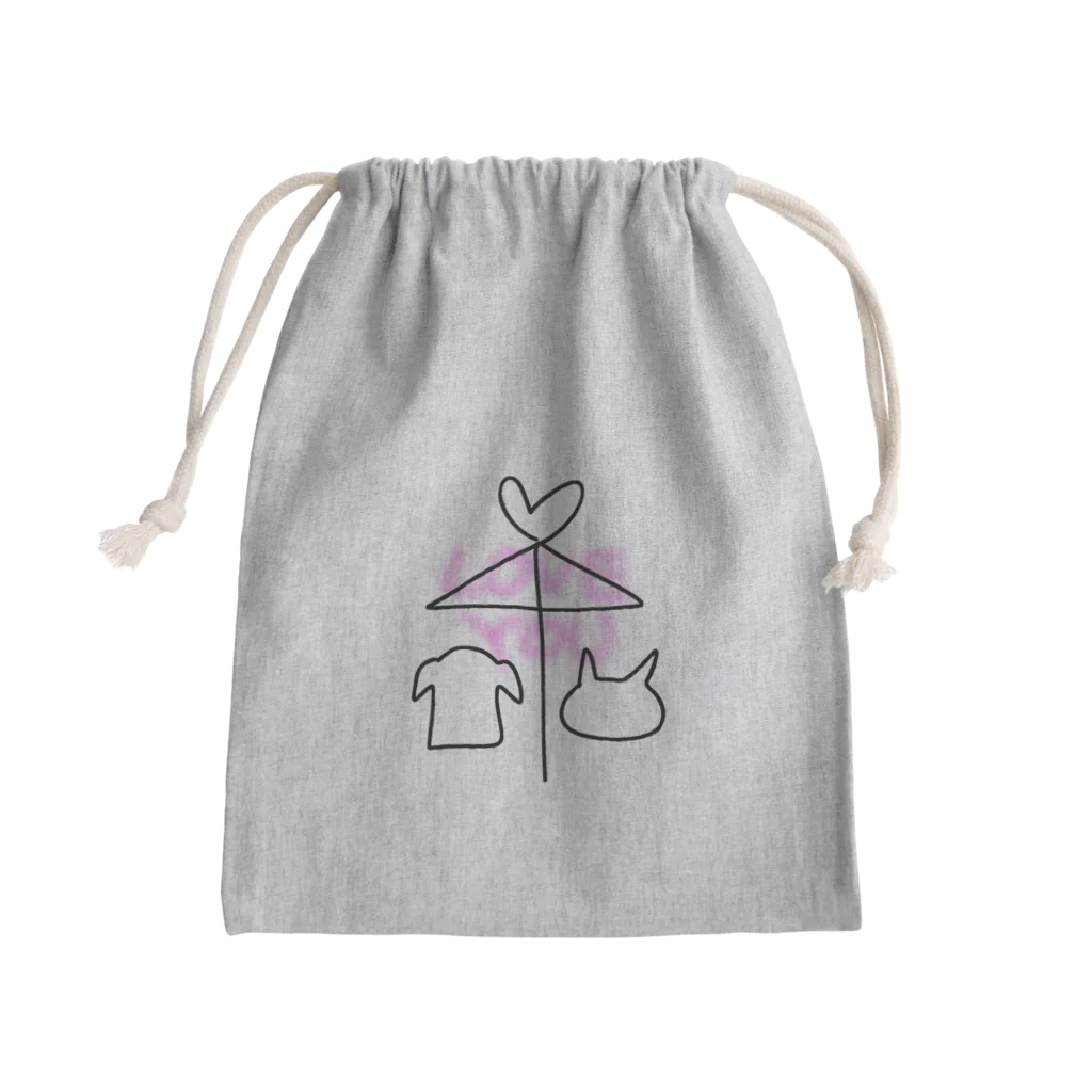 handmade asyouareの相合い傘ラビュー Mini Drawstring Bag