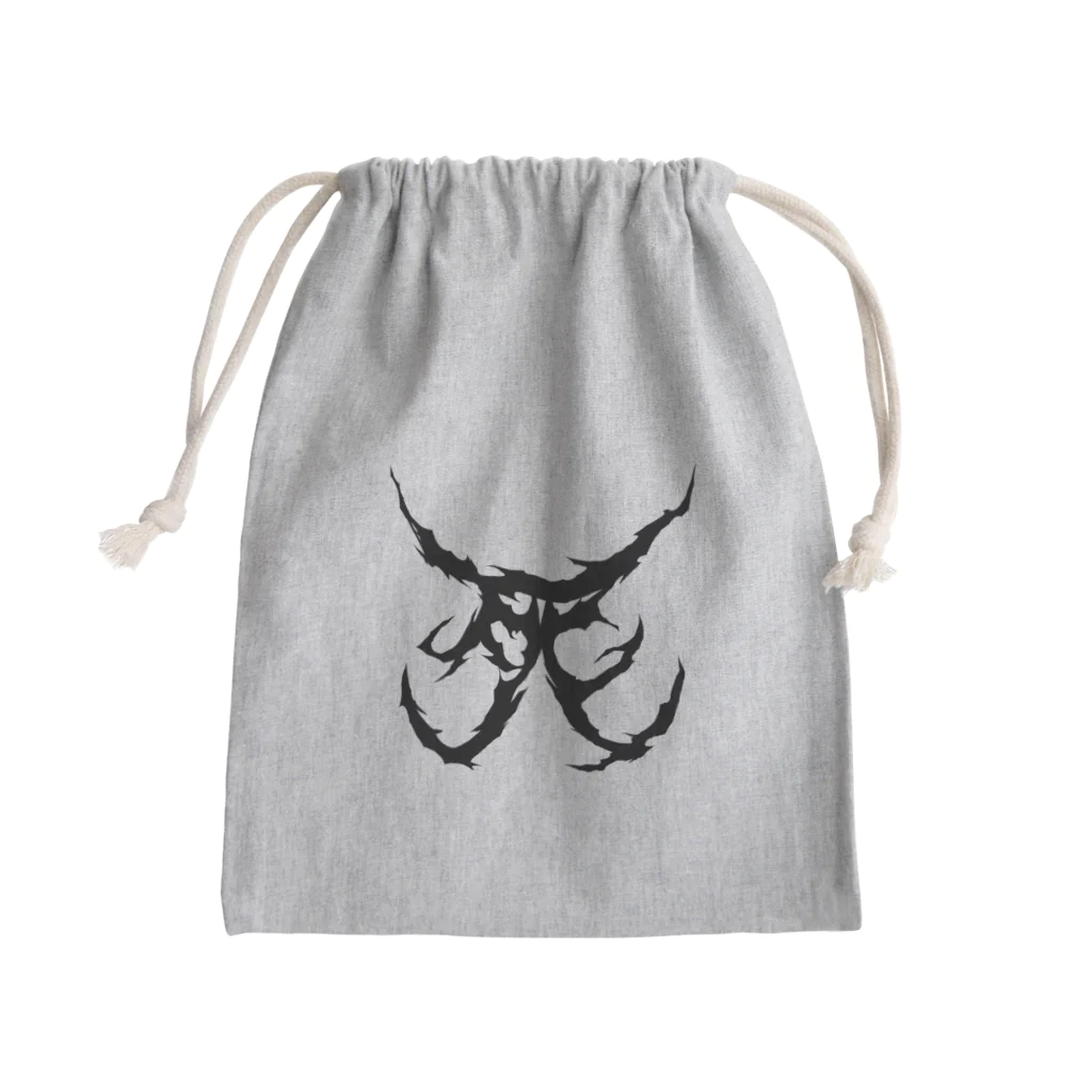 Hachijuhachiの死　DEATH METAL LOGO BLACK Mini Drawstring Bag