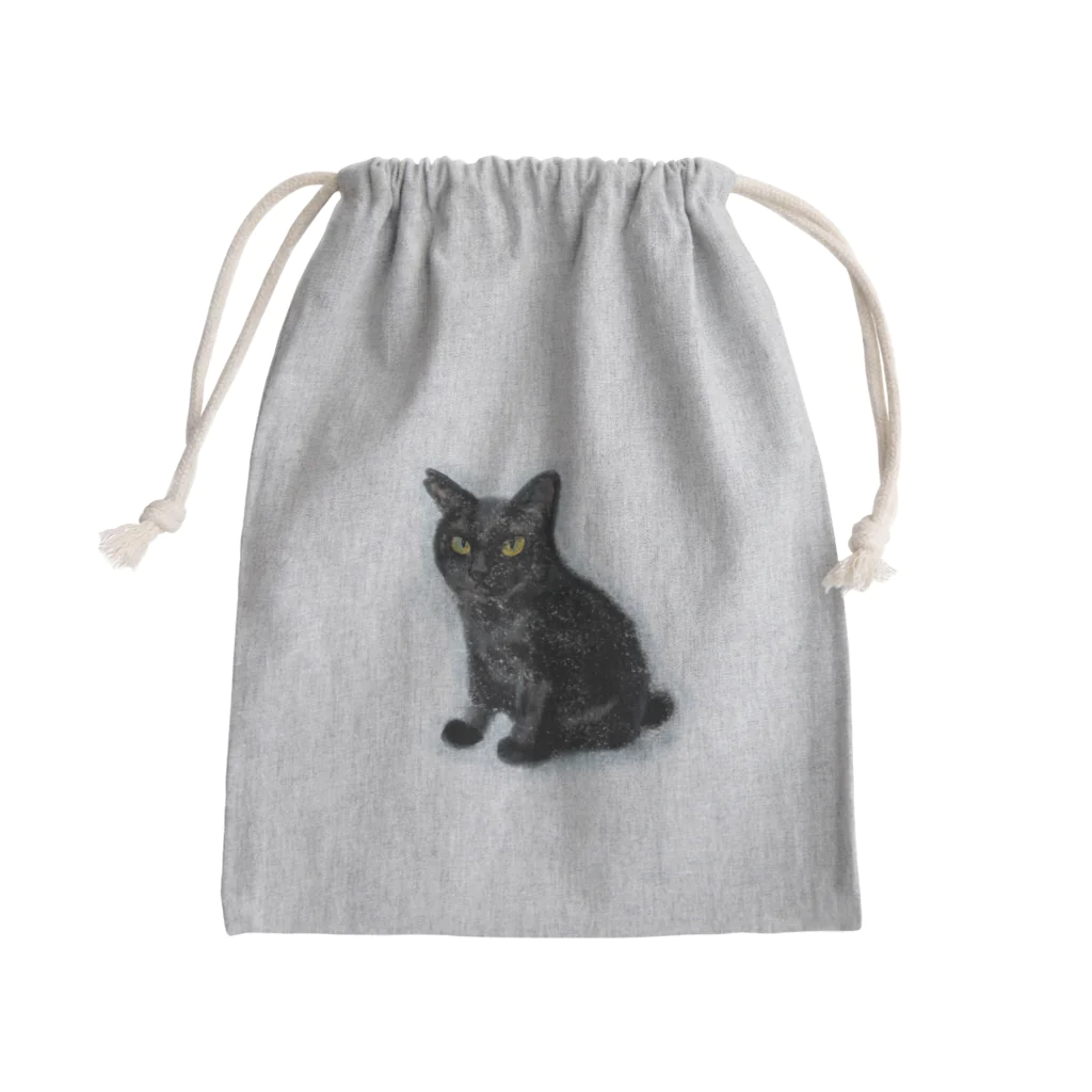 kikkutontonのクロネコ おだんごしっぽ Mini Drawstring Bag