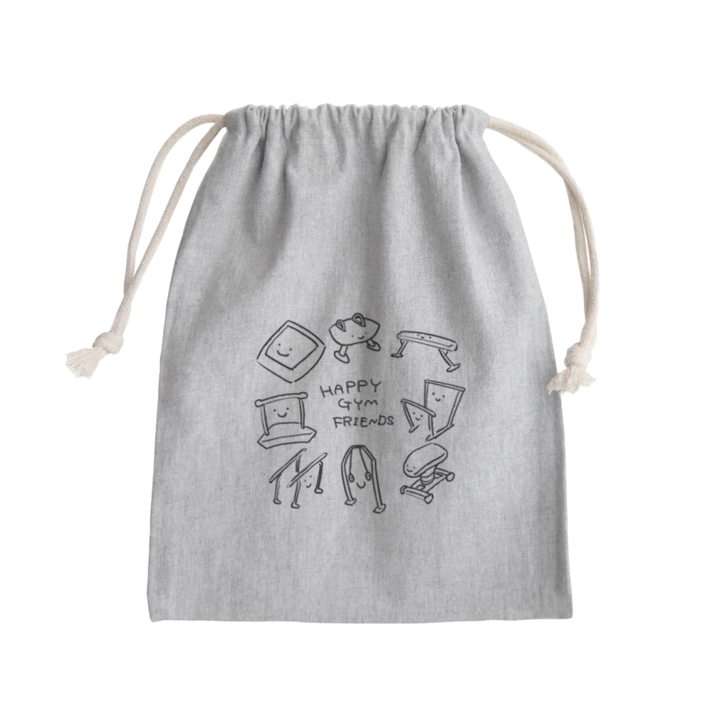 あめおショップのハッピージムフレンズ(モノトーン) Mini Drawstring Bag