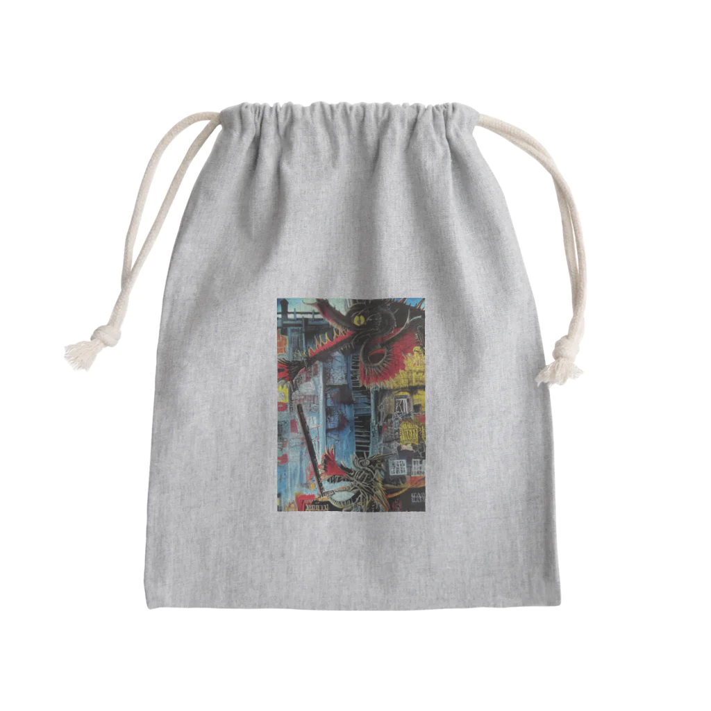 幸せうさぎのバスキアの絵画風イラスト Mini Drawstring Bag