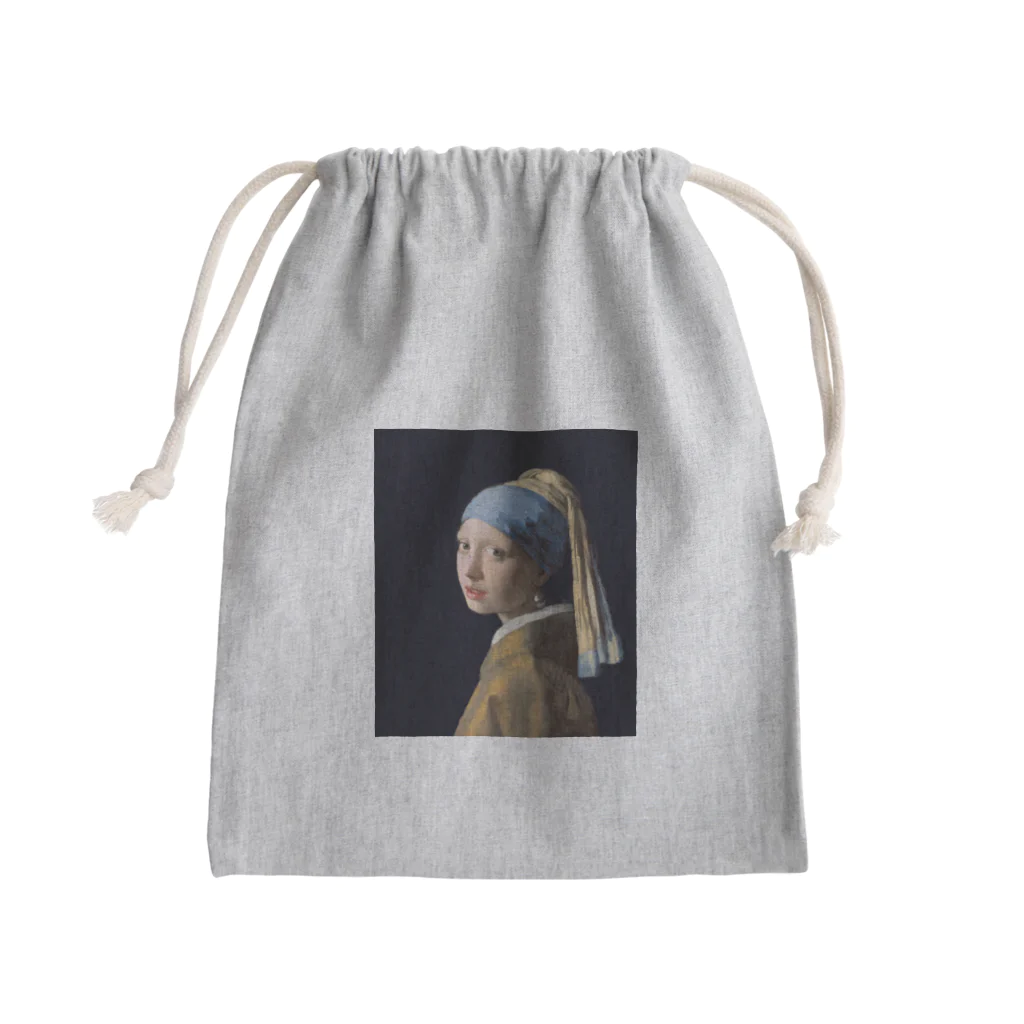 世界美術商店の真珠の耳飾りの少女 / Girl with a Pearl Earring Mini Drawstring Bag