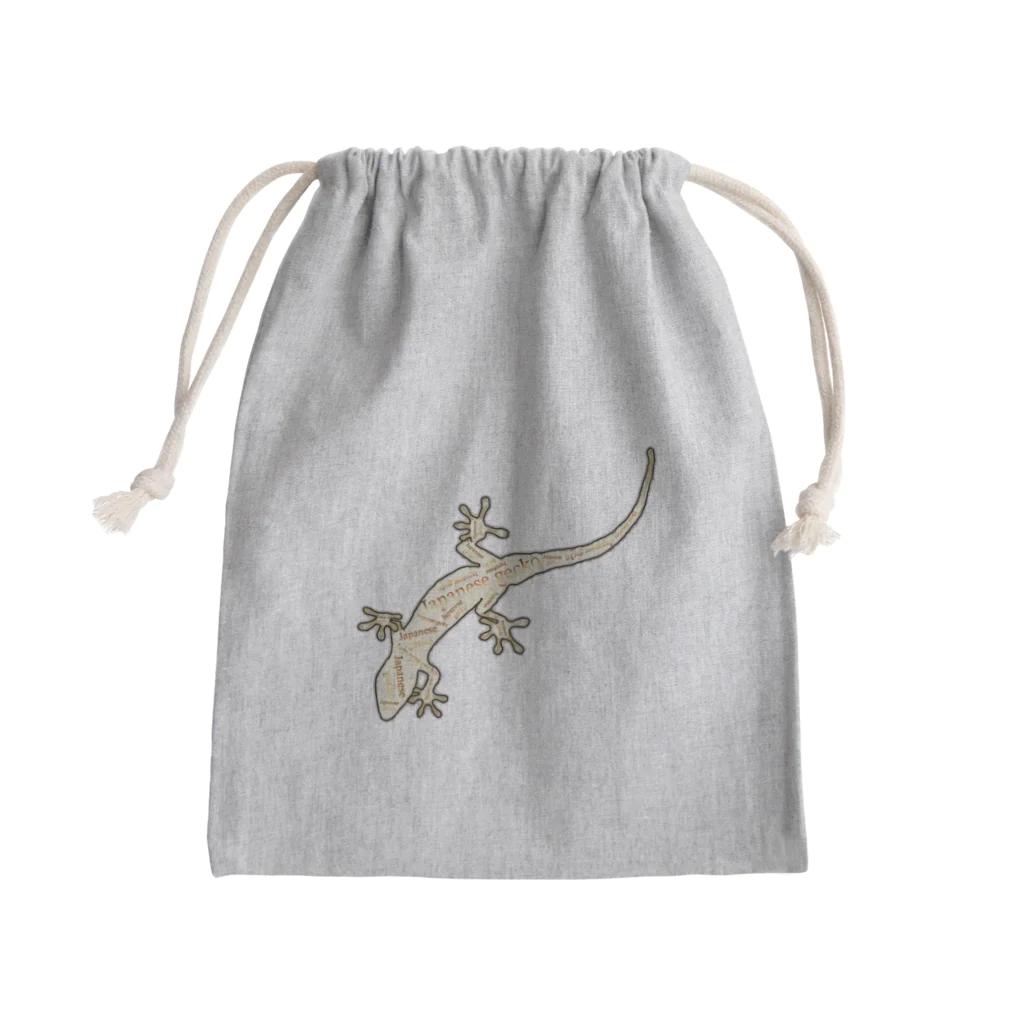 LalaHangeulのJapanese gecko(ニホンヤモリ)　英語デザイン Mini Drawstring Bag