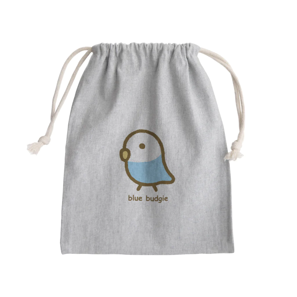 ひららのセキセイ 青さん  Mini Drawstring Bag