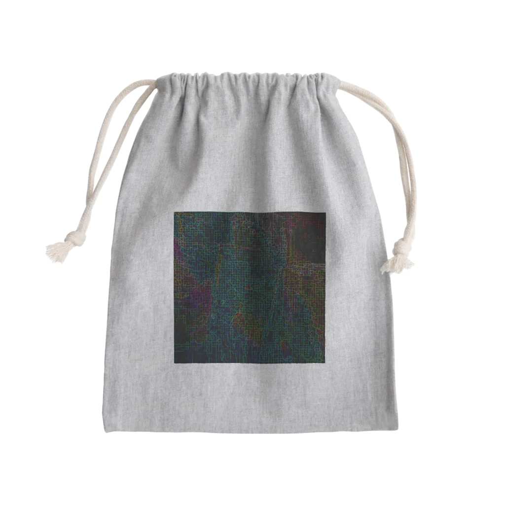 水草のサイバーな都市の地図 Mini Drawstring Bag