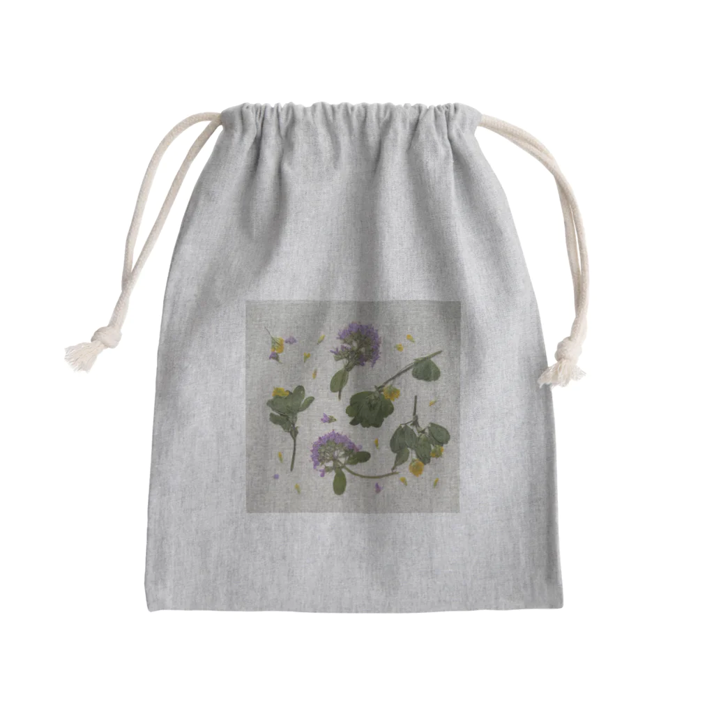 inakaen  いなか園の押し花『さんさ　しおん』 Mini Drawstring Bag