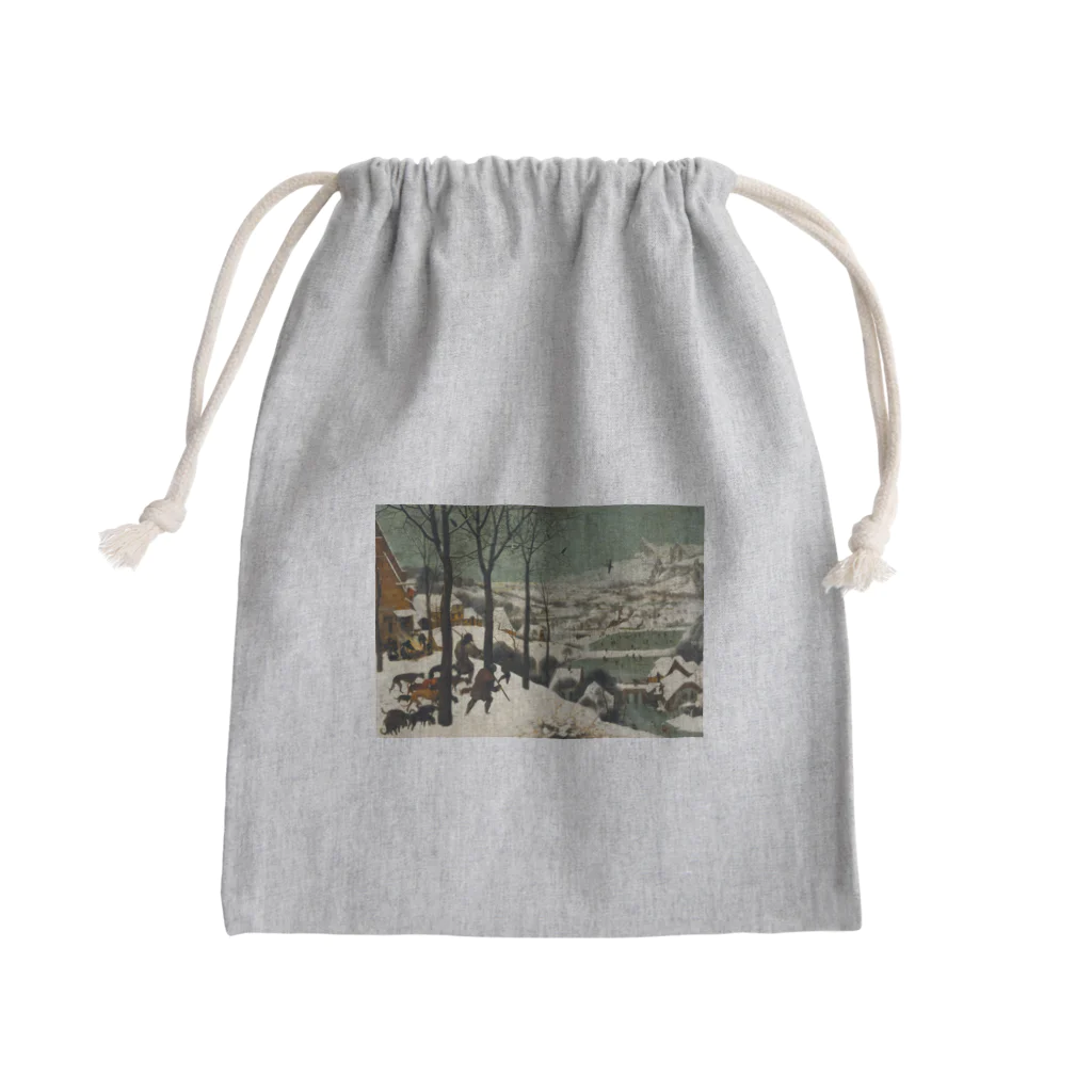 世界美術商店の雪中の狩人 / The Hunters in the Snow Mini Drawstring Bag