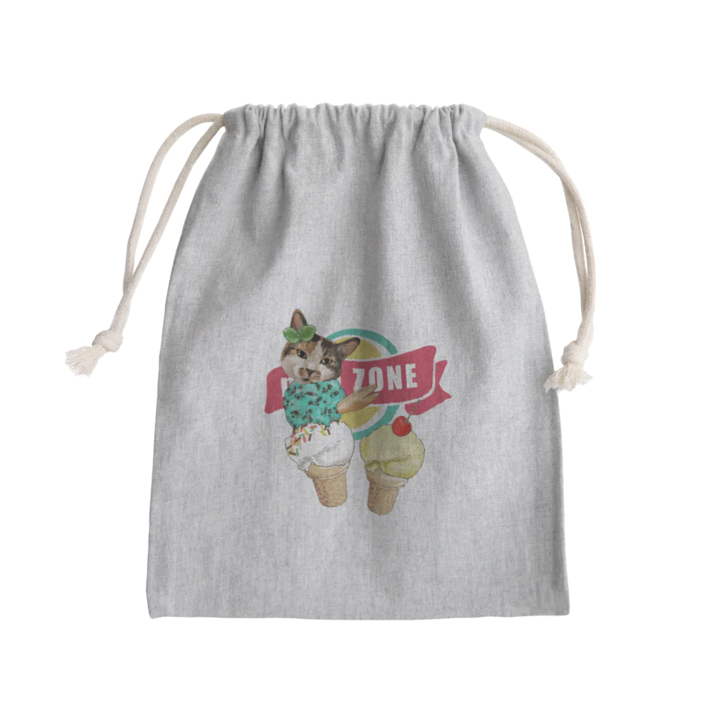 みきぞーん｜保護猫 ミッキー画伯と肉球とおともだちのmint Mini Drawstring Bag