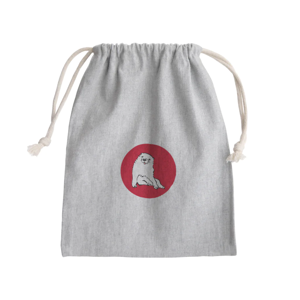 ふくふく商店の長沢芦雪の「あの犬」※日の丸バージョン Mini Drawstring Bag