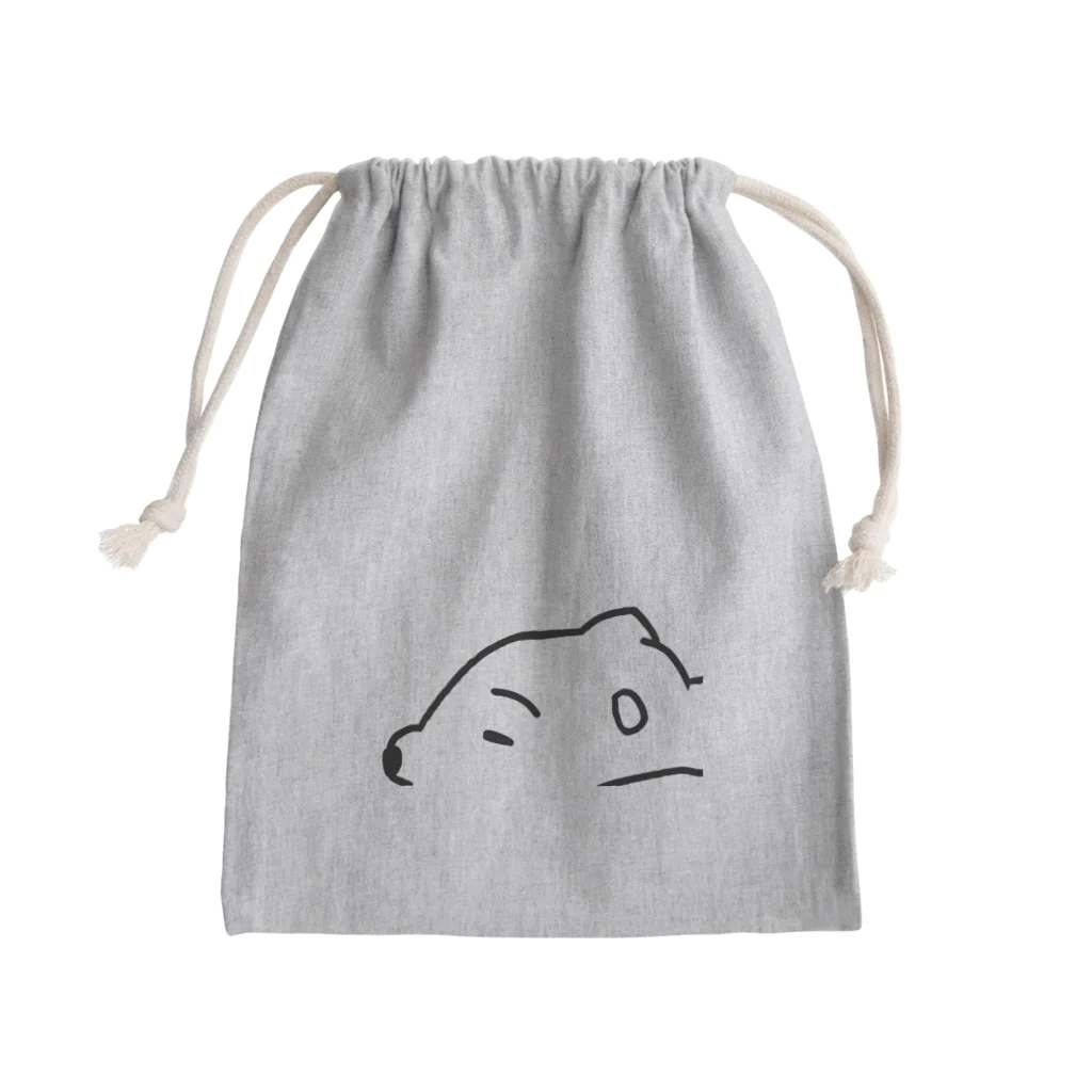 ラクガキ絵のだれてる白い生き物 Mini Drawstring Bag