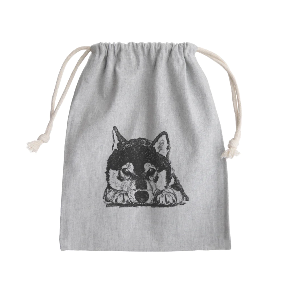 マロマロの黒柴 Mini Drawstring Bag