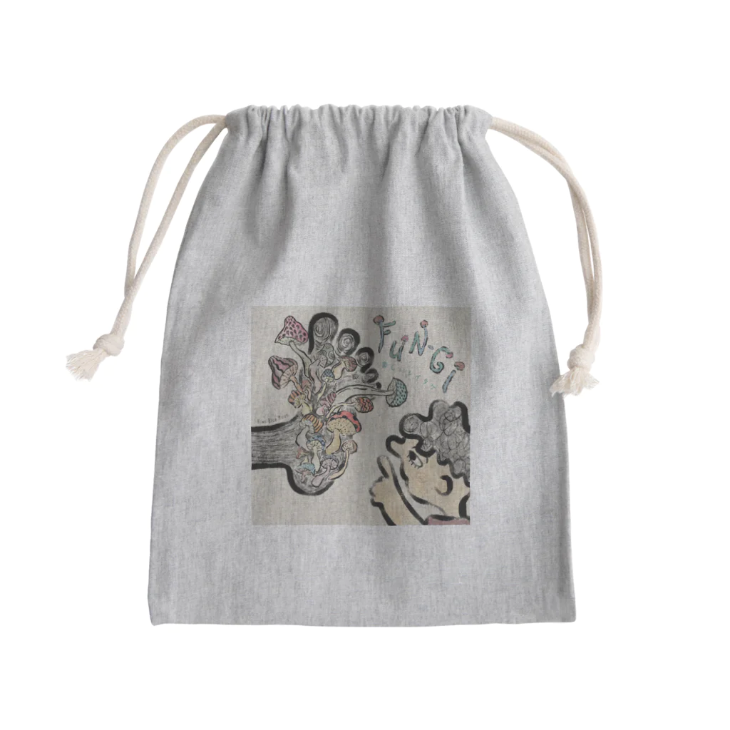 Once in a Kiwi Blue MoonのFun-gi (楽しいシイタケ) Mini Drawstring Bag