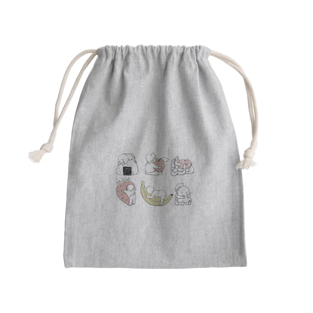 渡邊 春菜のハグする赤ちゃんまとめ(くすみカラー) Mini Drawstring Bag