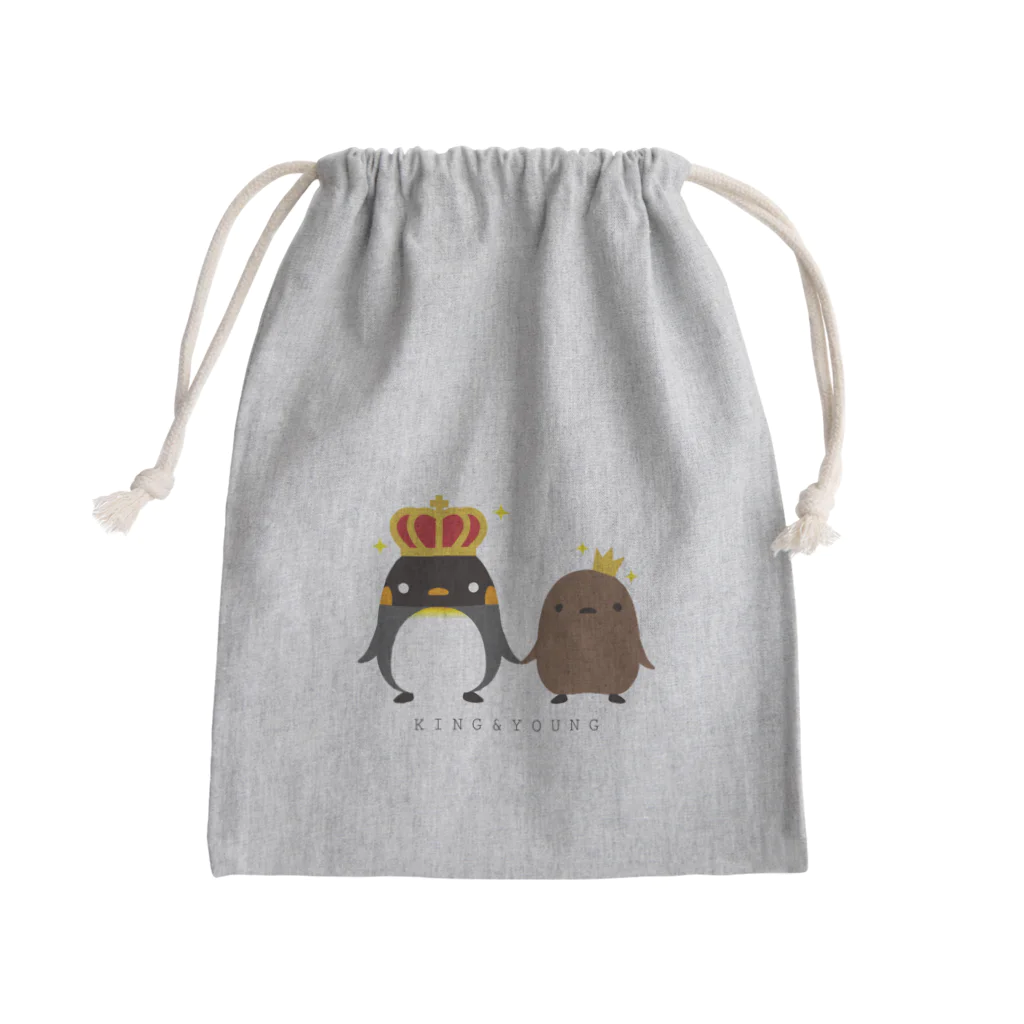 まるいペンギンの店のKING ＆ YOUNG Mini Drawstring Bag