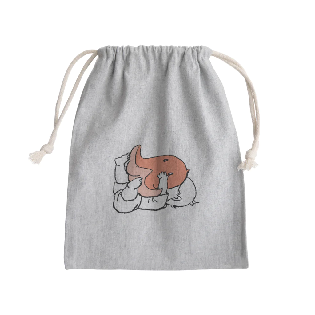 渡邊 春菜のたこさんウィンナーをハグする赤ちゃん Mini Drawstring Bag