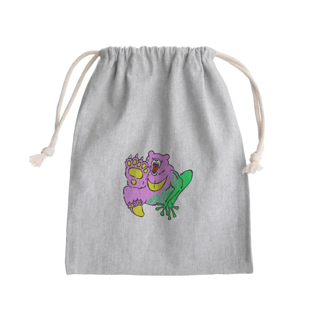 楽しいタカちゃんのくま吉がえる Mini Drawstring Bag