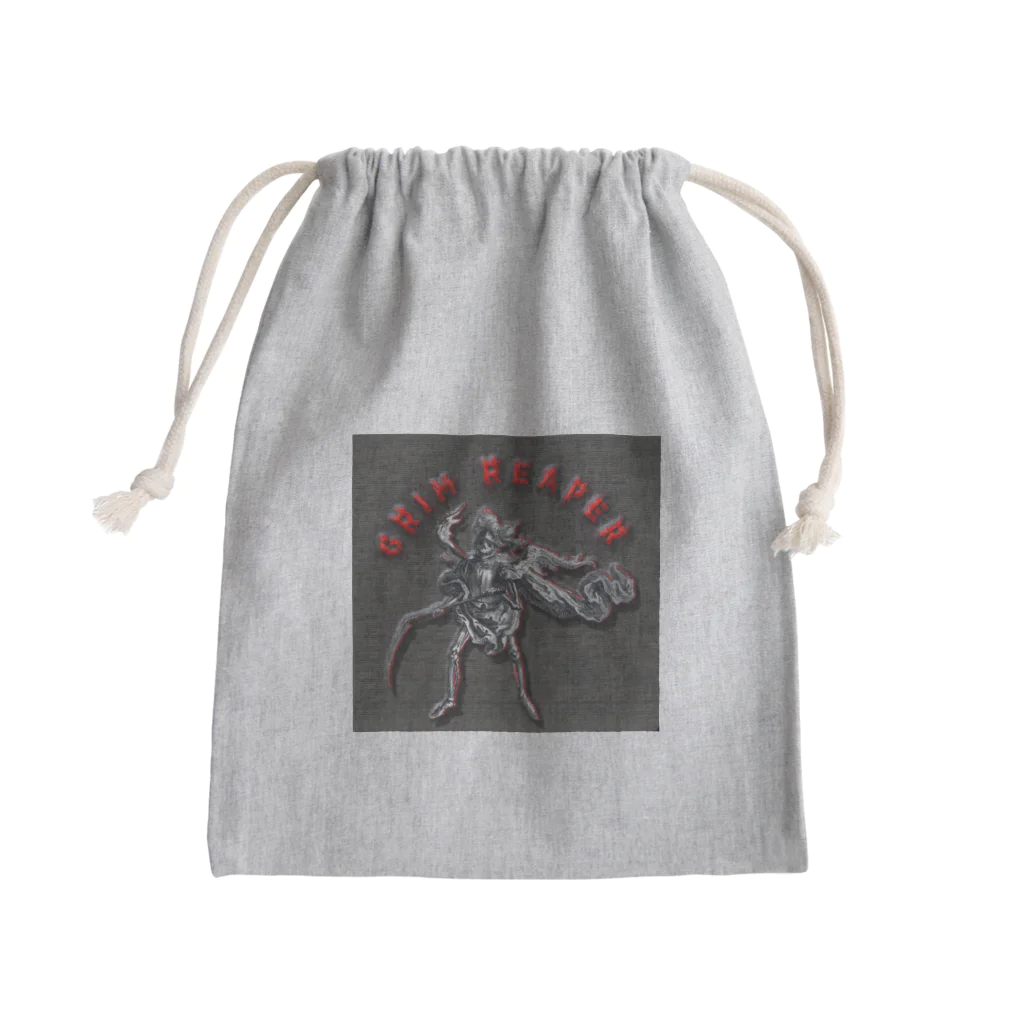 PALA's SHOP　cool、シュール、古風、和風、のGrim Reaperー鎧を着た死神 Mini Drawstring Bag