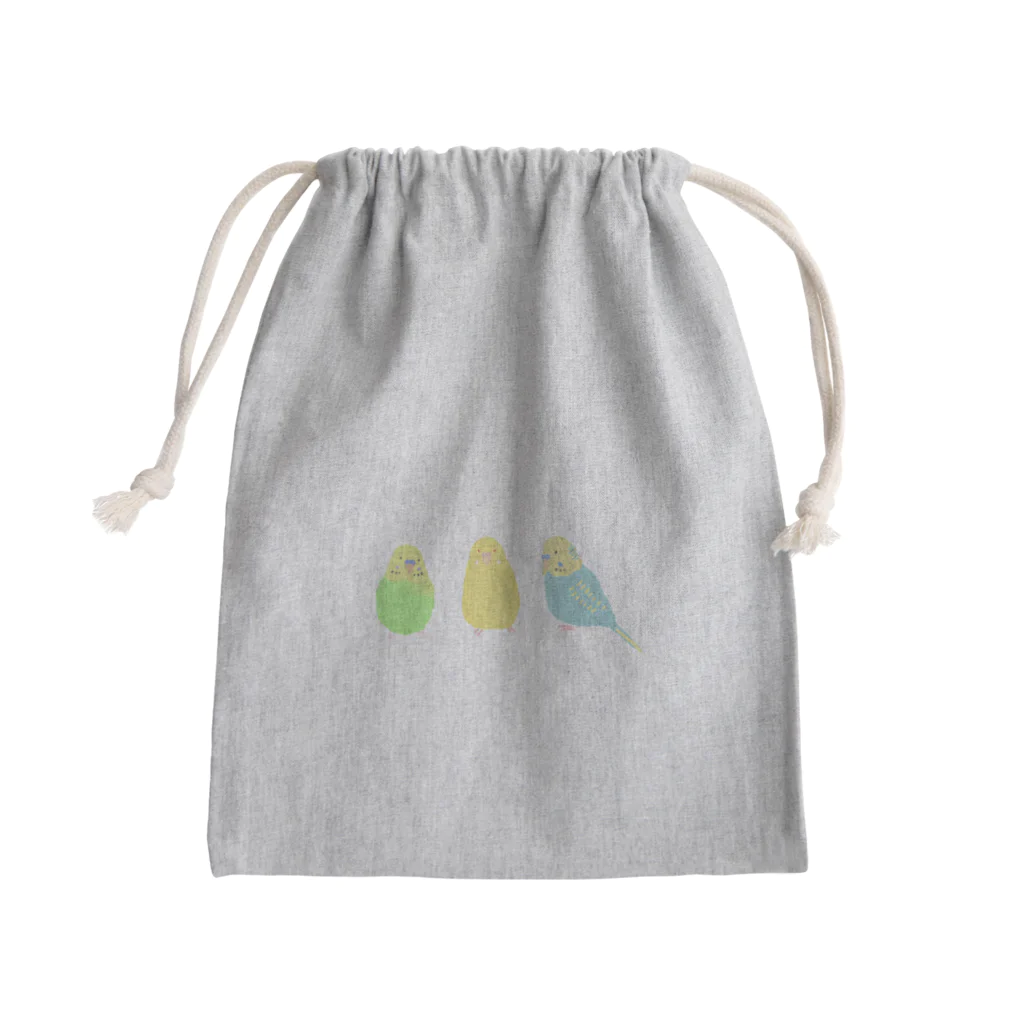 yomoyomo_yomogiのセキセイインコ_パステル Mini Drawstring Bag