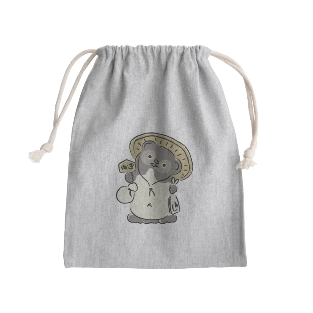 もな / monaのゆるたぬき Mini Drawstring Bag