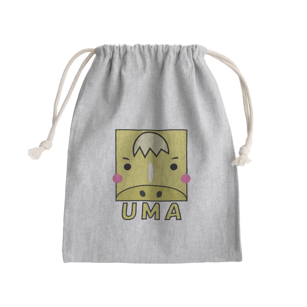 はずれ馬券屋のイラスト587 四角い馬　月毛　名前付き Mini Drawstring Bag