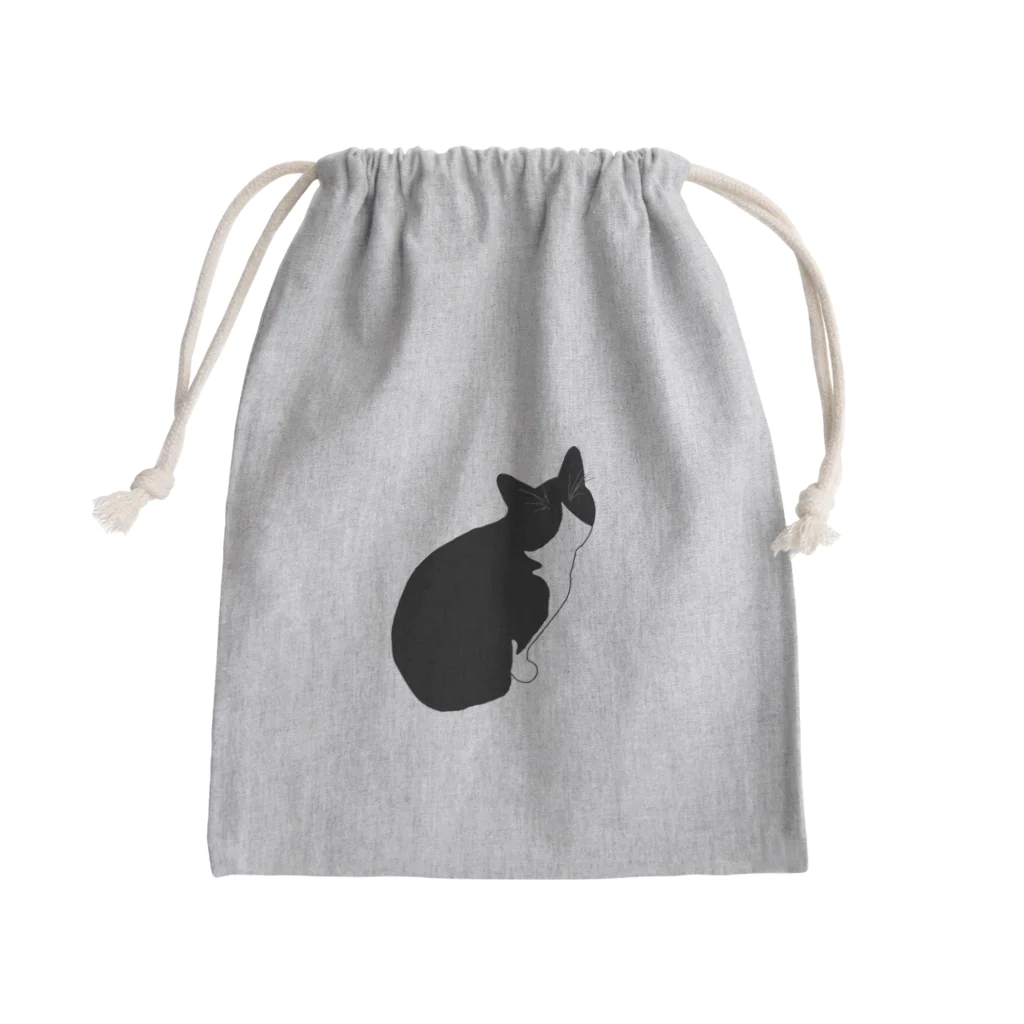 雨と珈琲のくろにゃんこ Mini Drawstring Bag