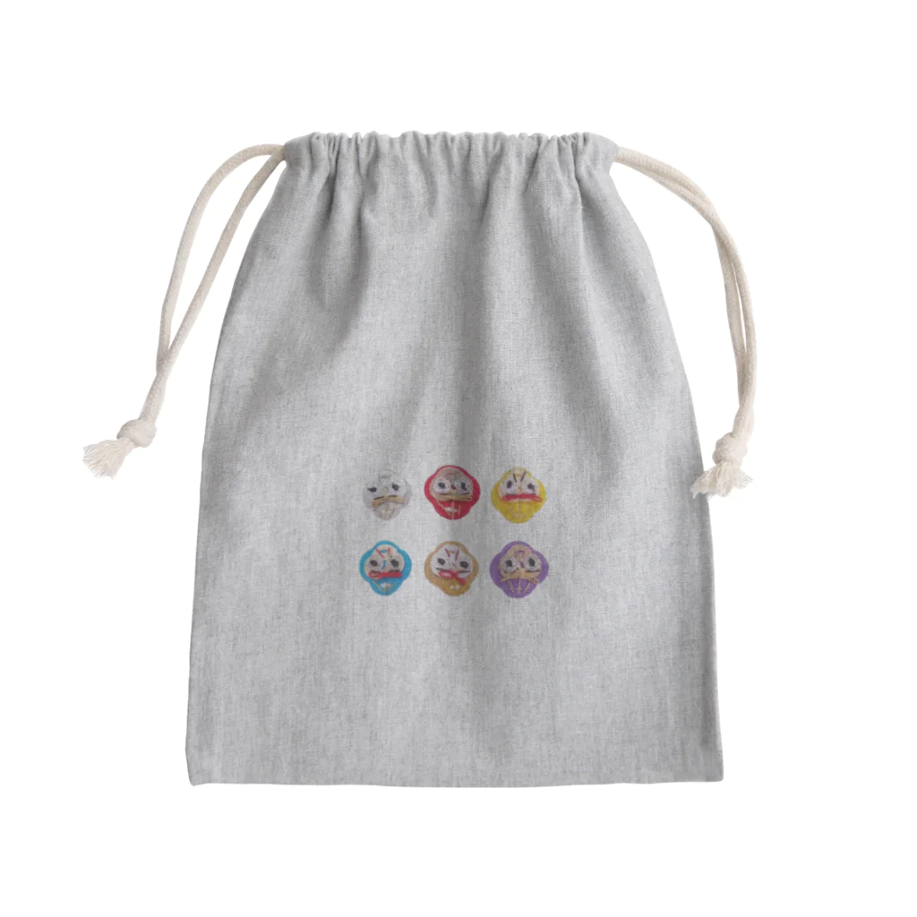 Toitowaの水引めでたいだるま Mini Drawstring Bag