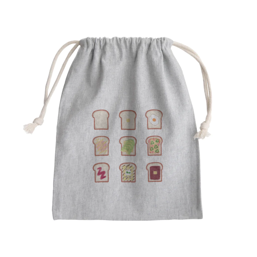 kokobookのHow to eat 食パン Mini Drawstring Bag