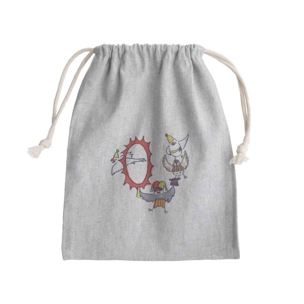 オズマジョの小鳥サーカス団員文鳥 Mini Drawstring Bag