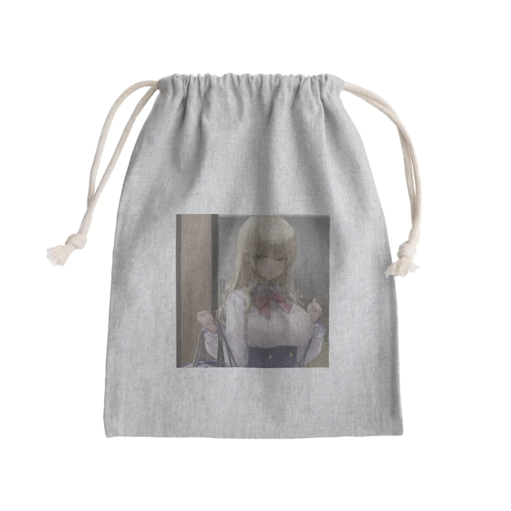 kaz-uのデザインイラストの隣のクラスの天使ちゃん Mini Drawstring Bag