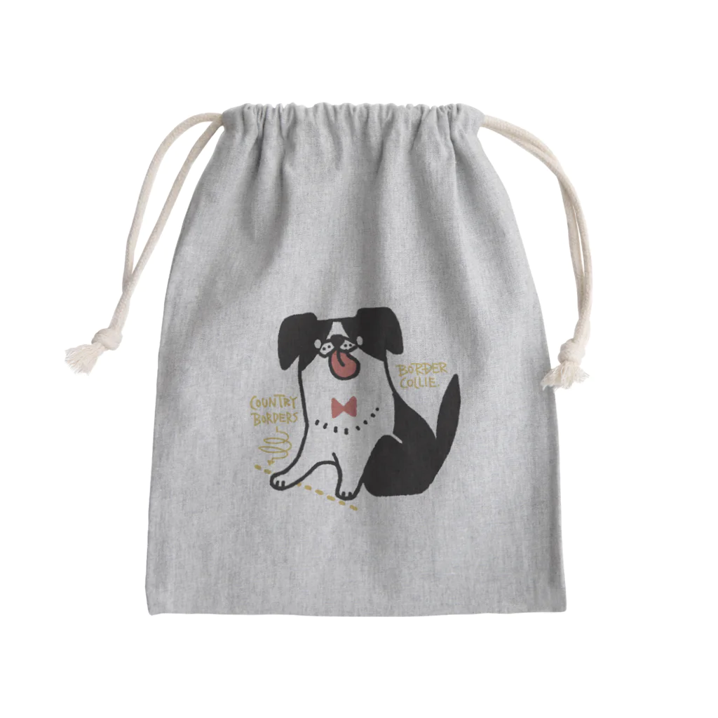 frankenji.storeのついに国境を越えたボーダーコリー Mini Drawstring Bag