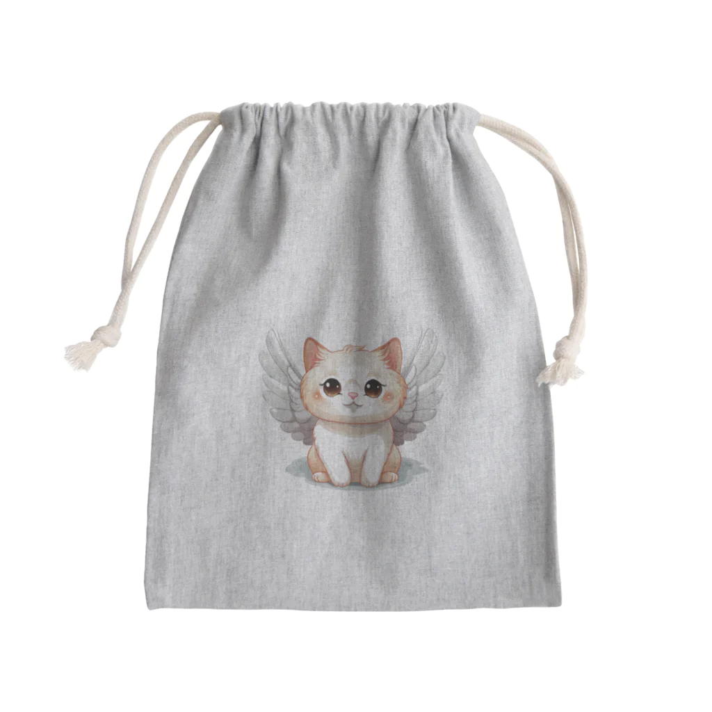 Vasetti_pressの可愛いねこ天使 Mini Drawstring Bag